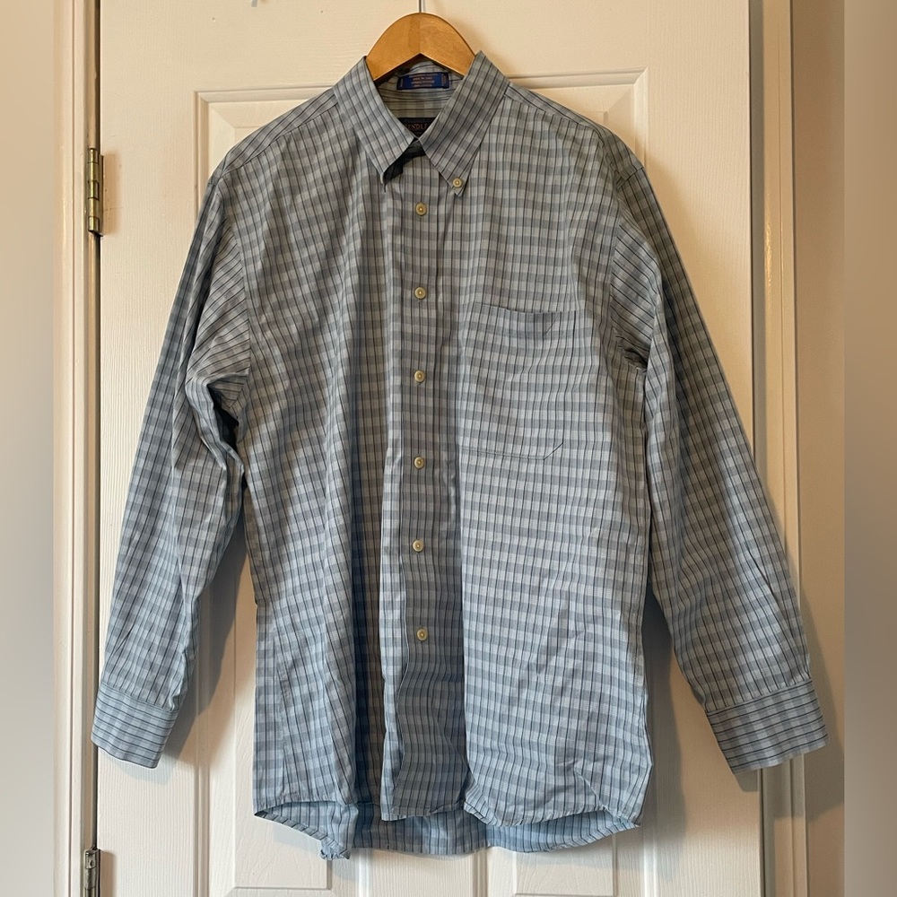 Classic Pendleton Blue Plaid Button Down 0240 - image 1